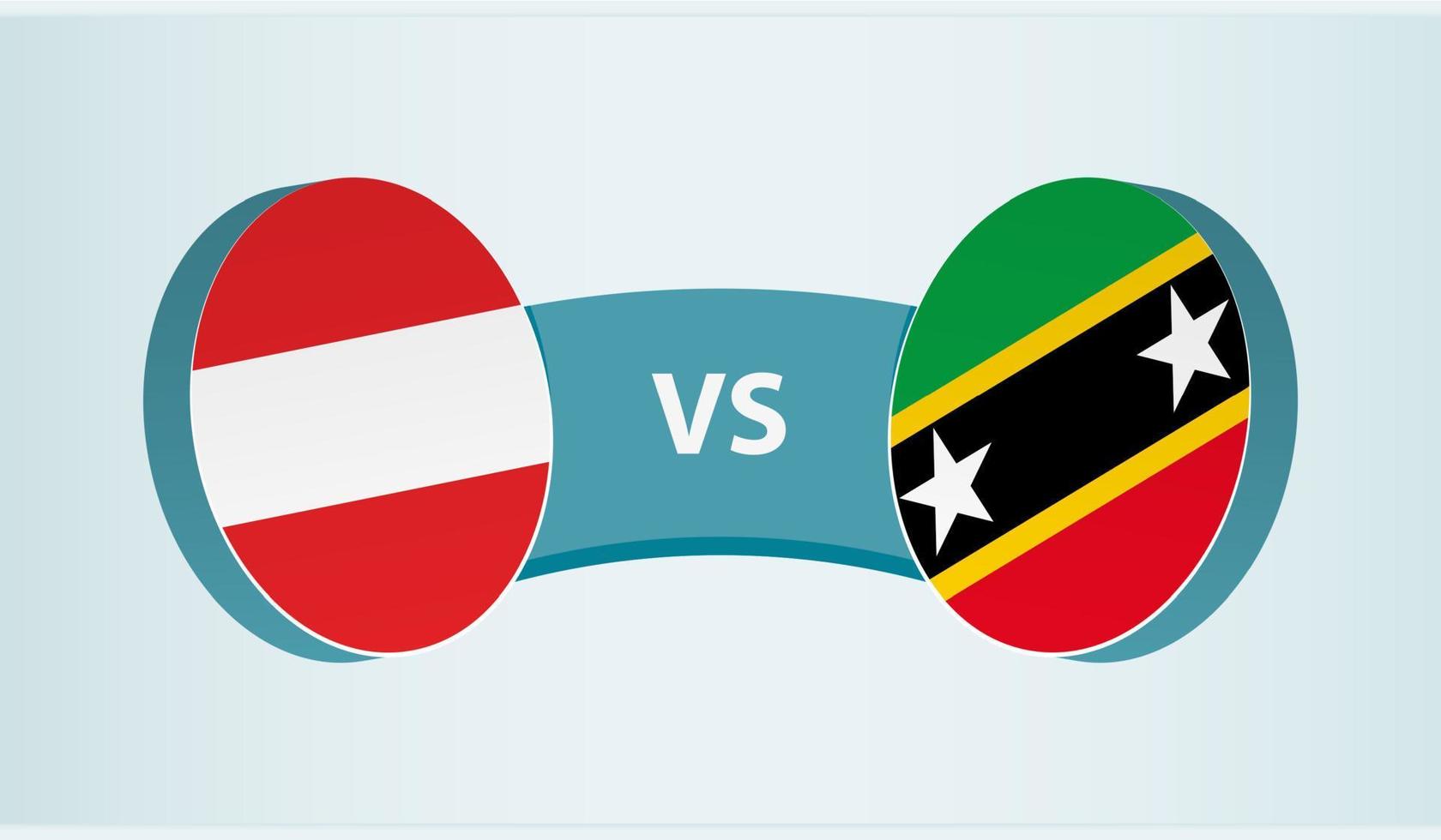 Austria versus Santo kitts y nevis, equipo Deportes competencia concepto. vector