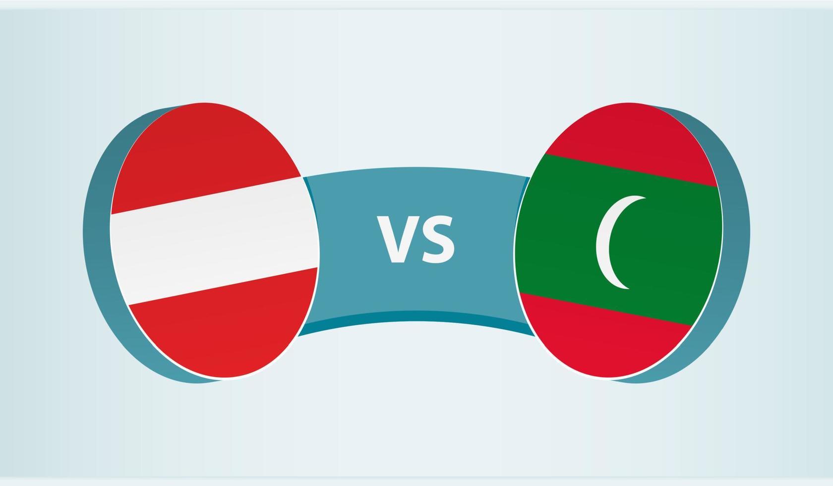 Austria versus Maldives, team sports competition concept. vector