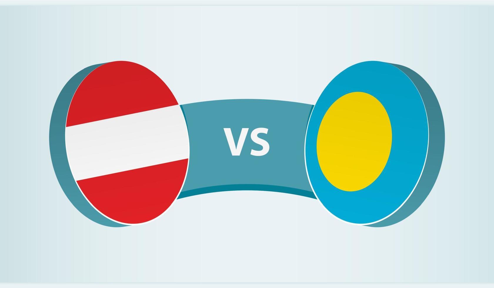 Austria versus Palau, team sports competition concept. vector