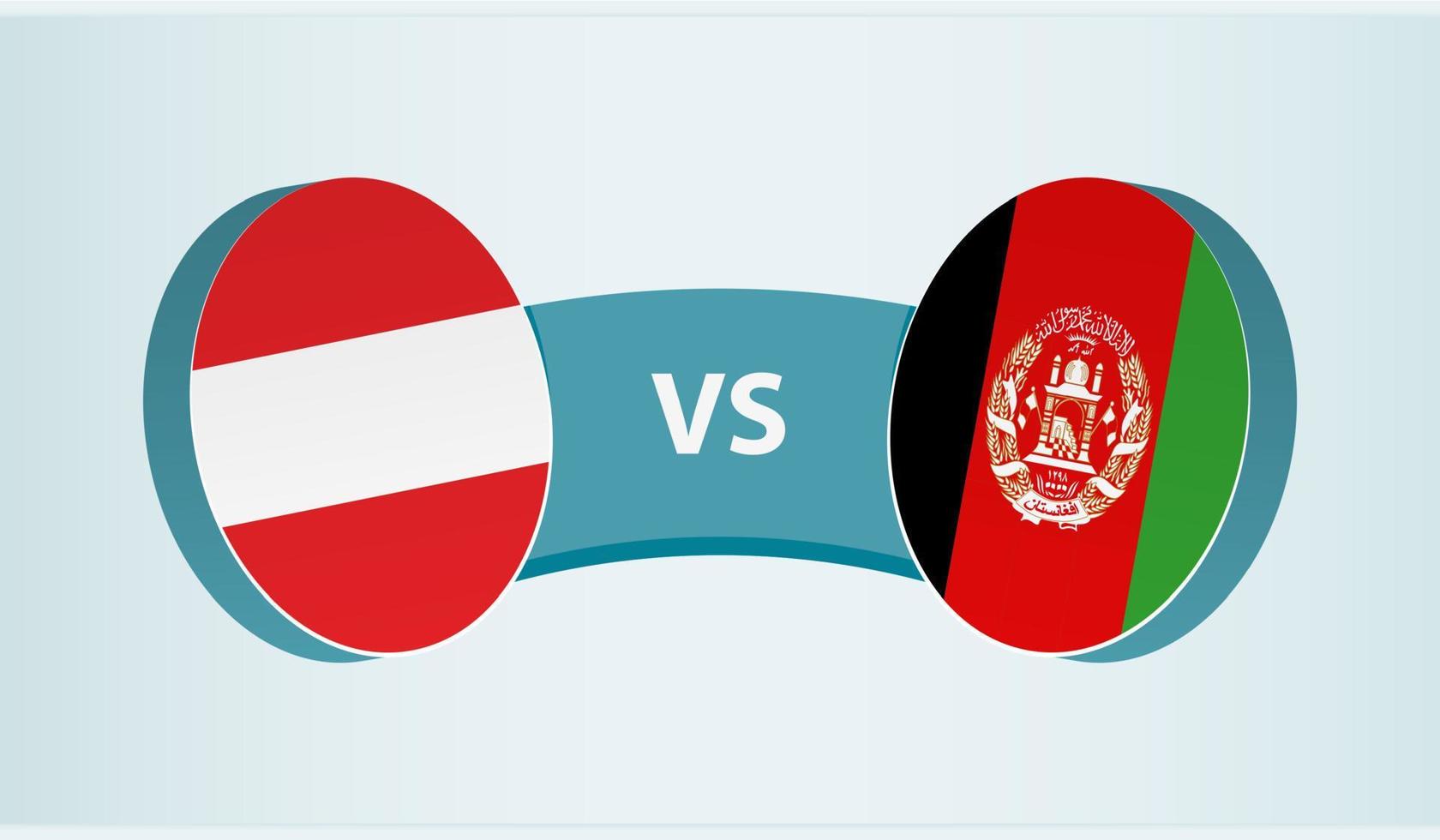 Austria versus Afganistán, equipo Deportes competencia concepto. vector