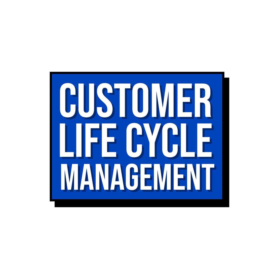 Customer life cycle management text icon label button design vector