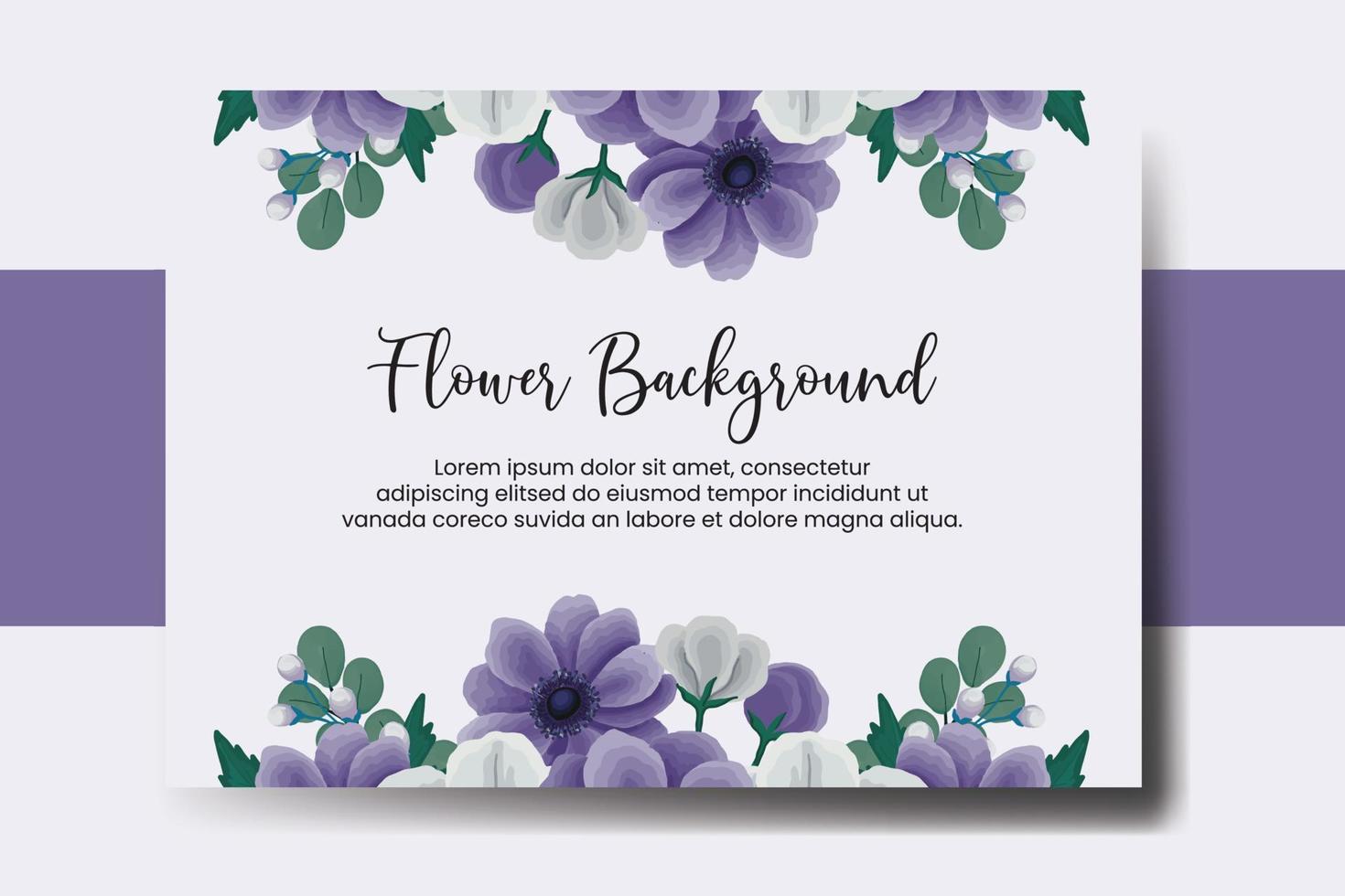 Wedding banner flower background, Digital watercolor hand drawn Anemone Flower design Template vector