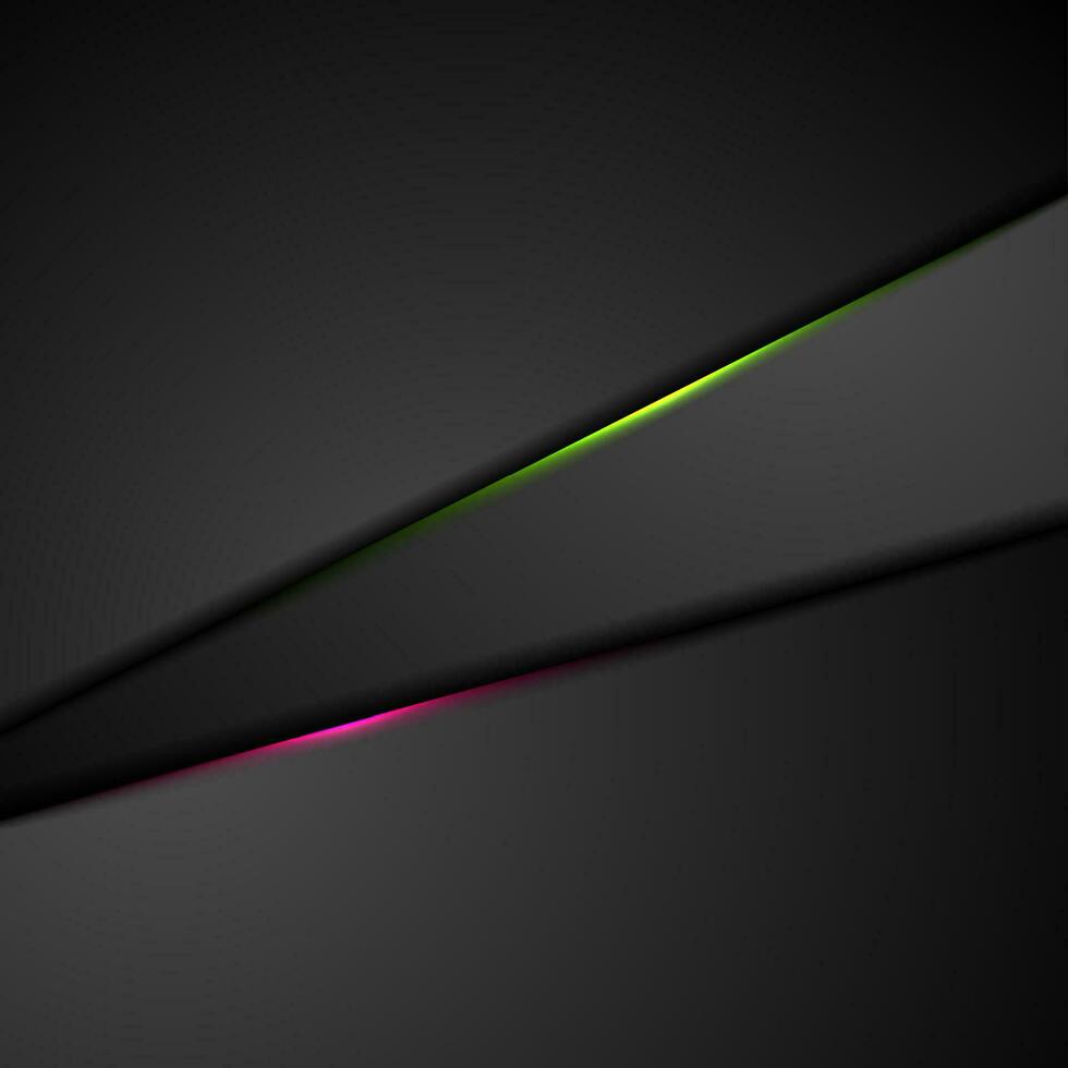 Black abstract background with glowing light vector