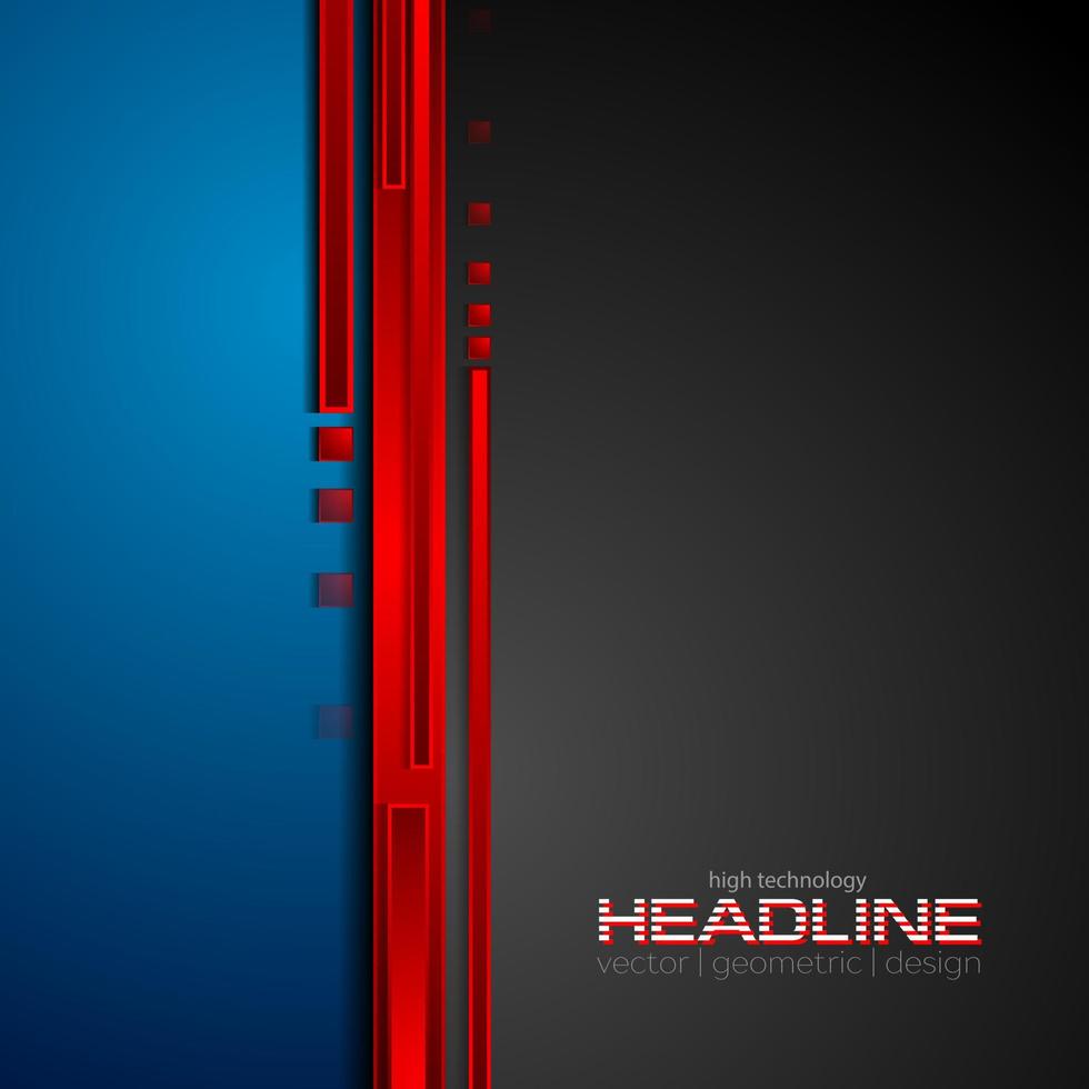 Red, blue and black hi-tech abstract corporate background vector