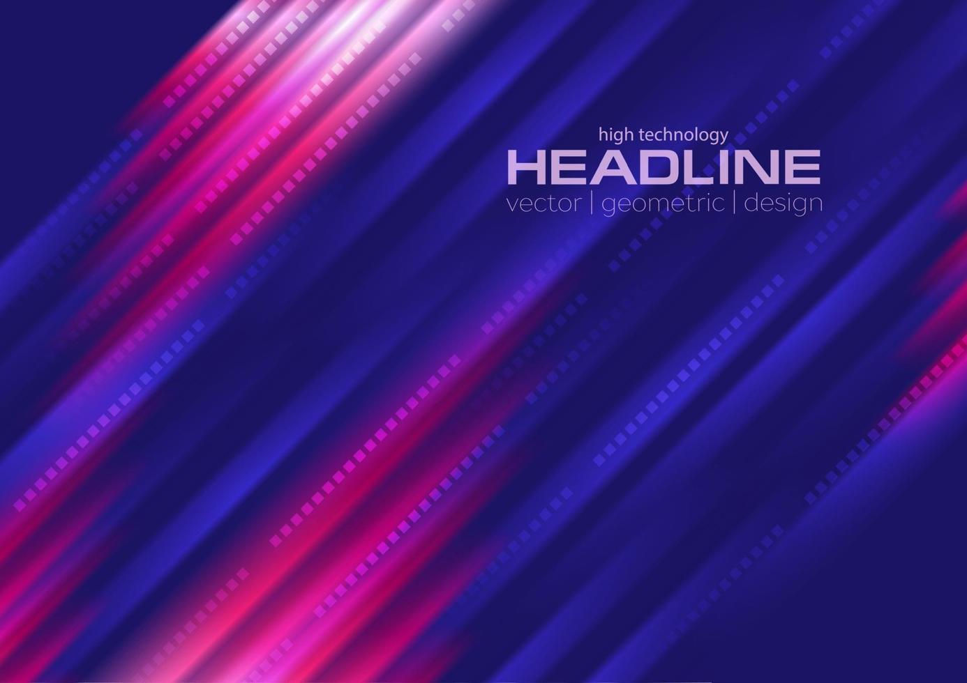 Glowing blue purple smooth stripes abstract background vector