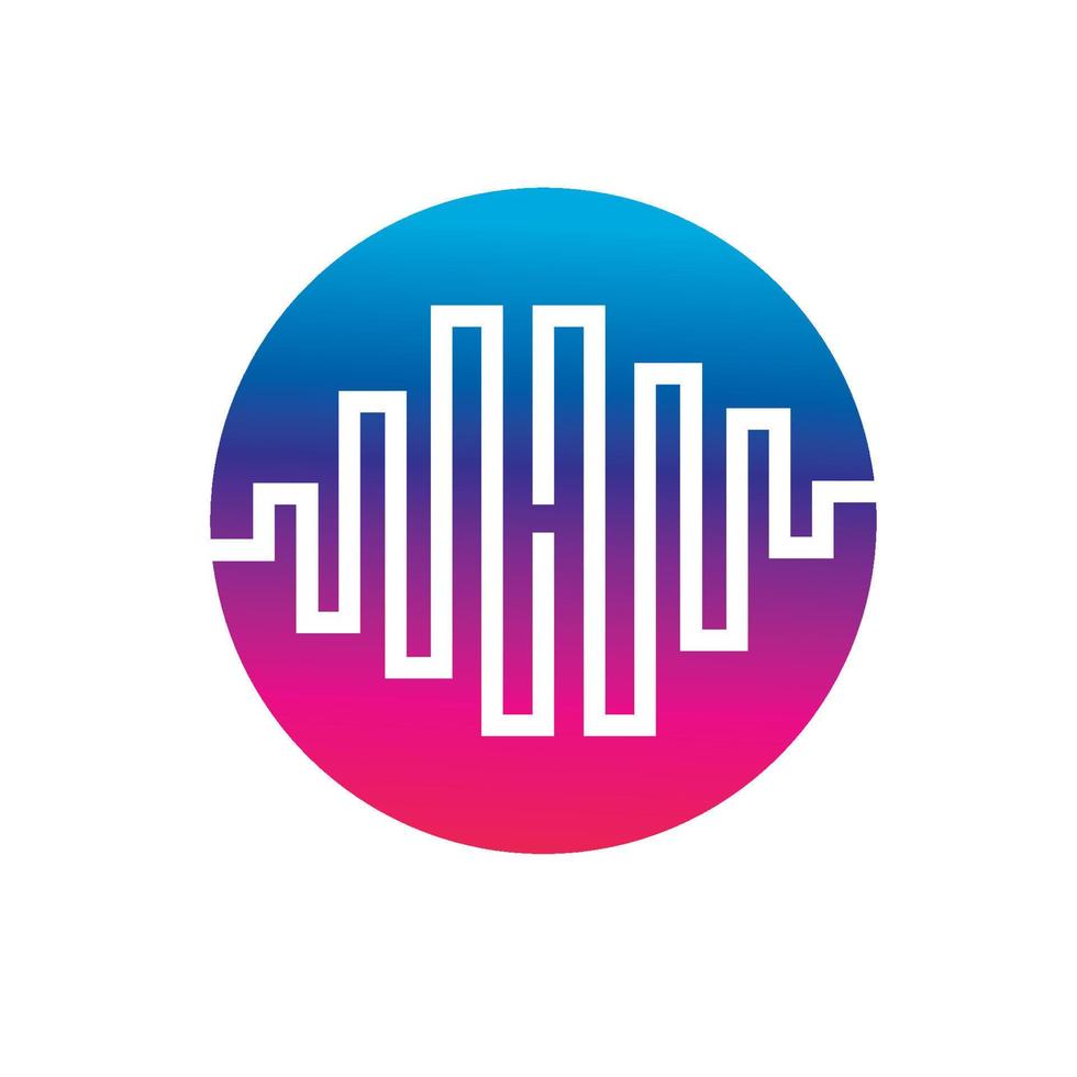 Sound waves logo vector illustration