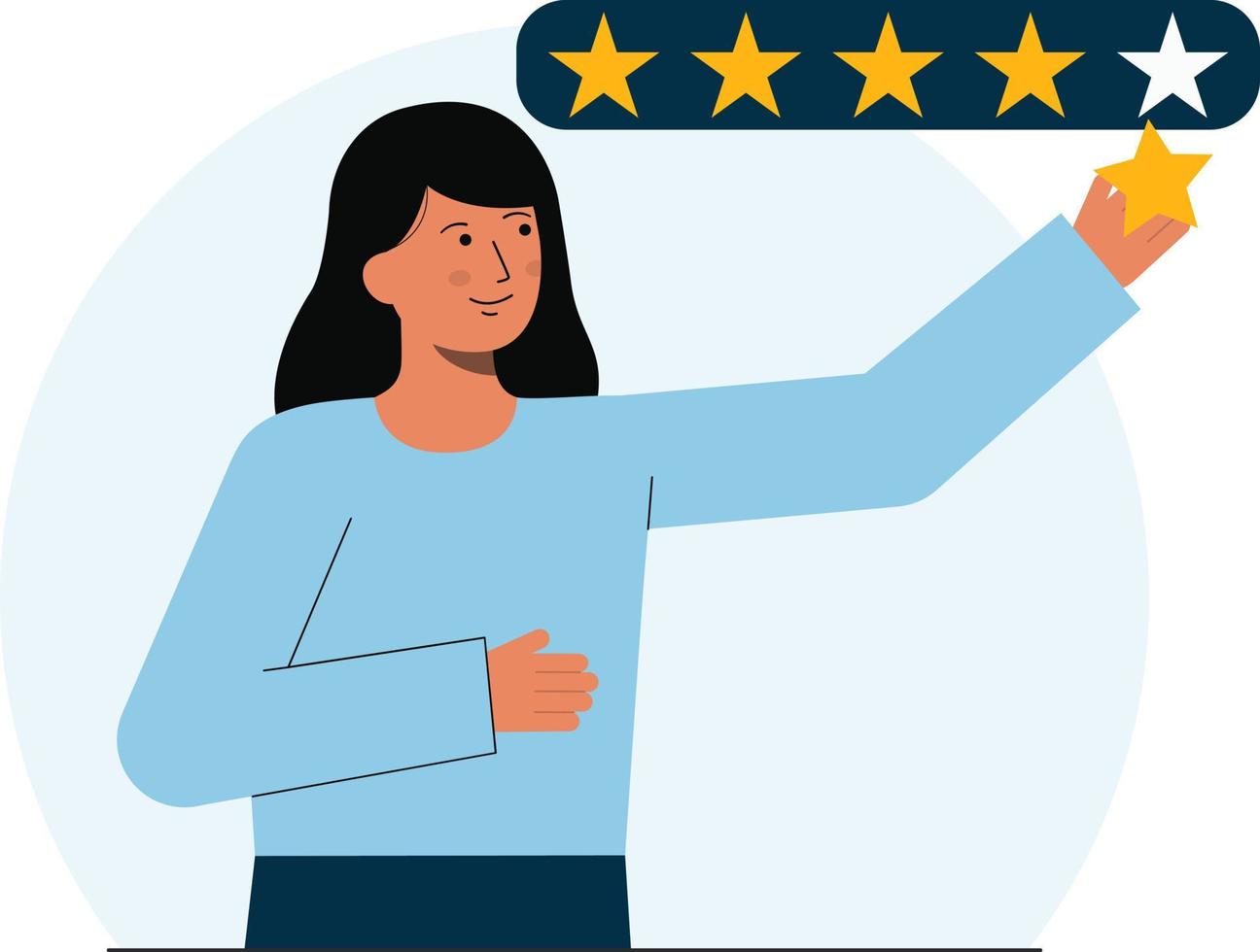 Rating with girl vector illustration download