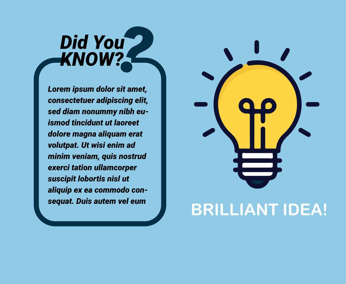 Trendy and modern did you know, brilliant vector fun fact illustration
