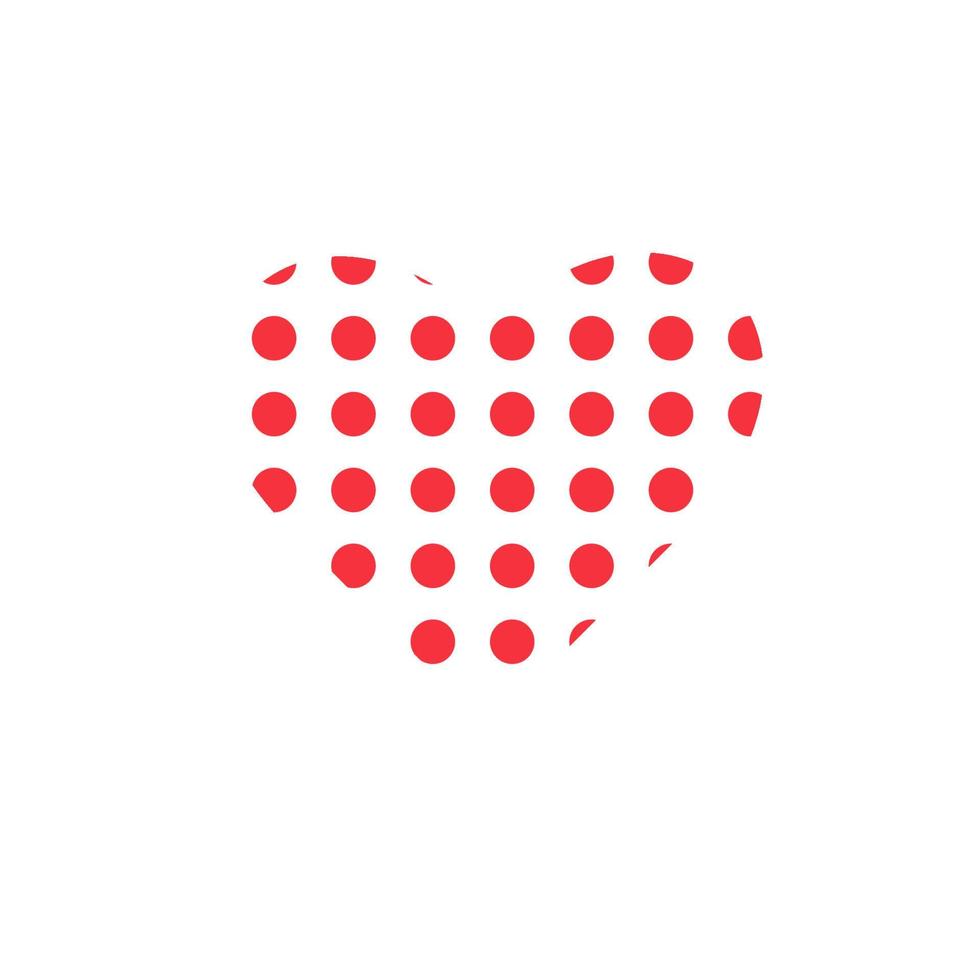 red heart design icon flat vector