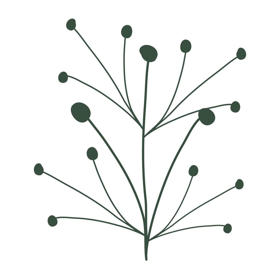 Aesthetic floral plant elements illustration vector