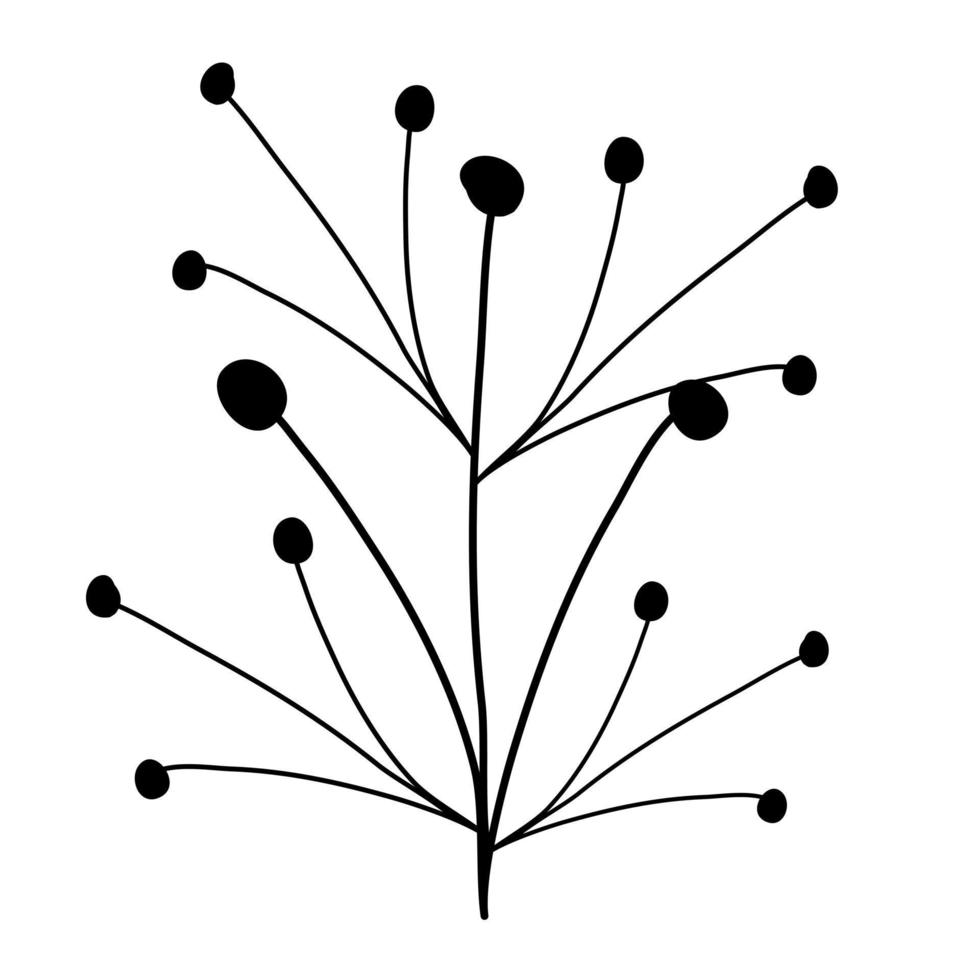 Aesthetic floral plant elements illustration vector