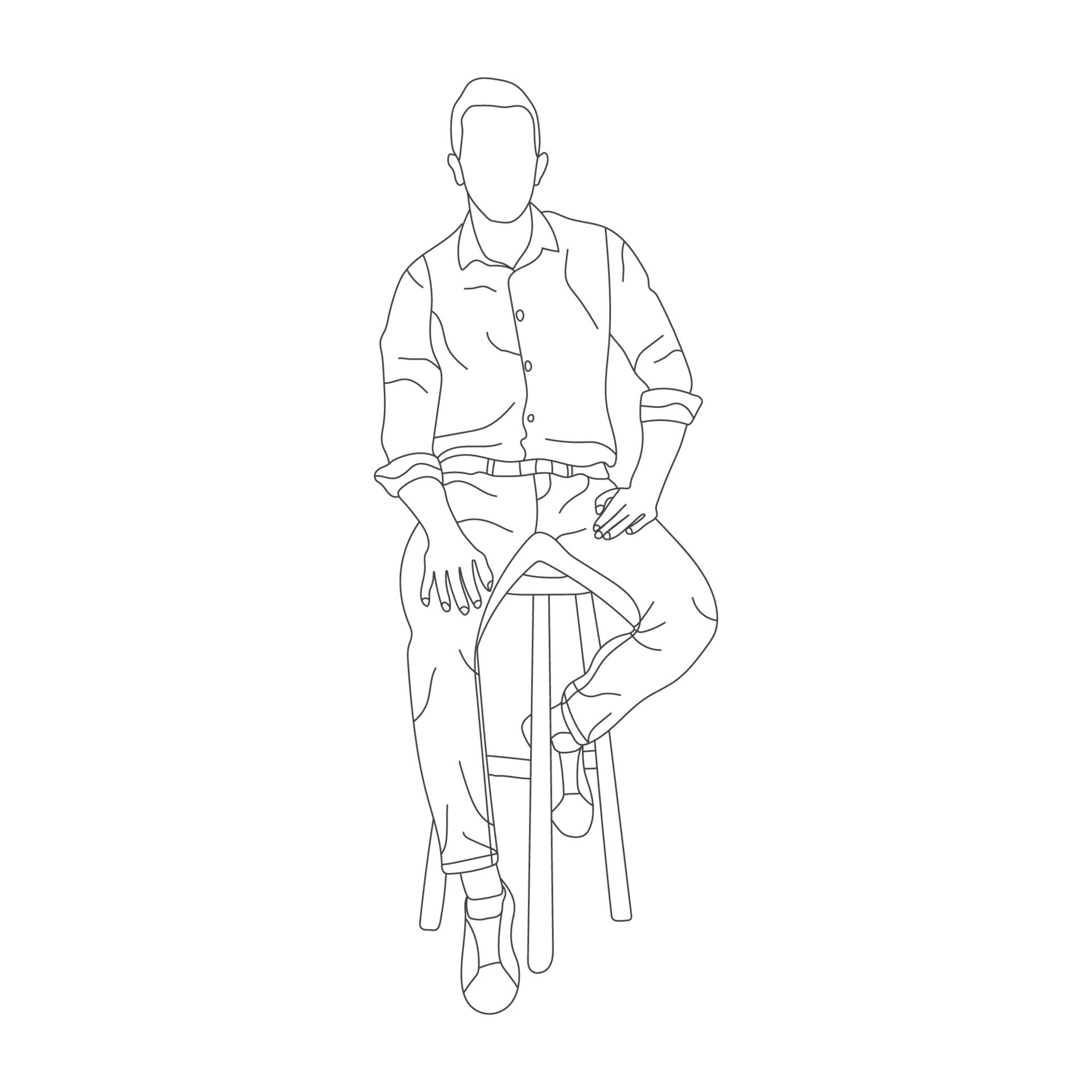 Hand Drawn Sketch Man Sitting On Stock Illustration 1442598338   Shutterstock