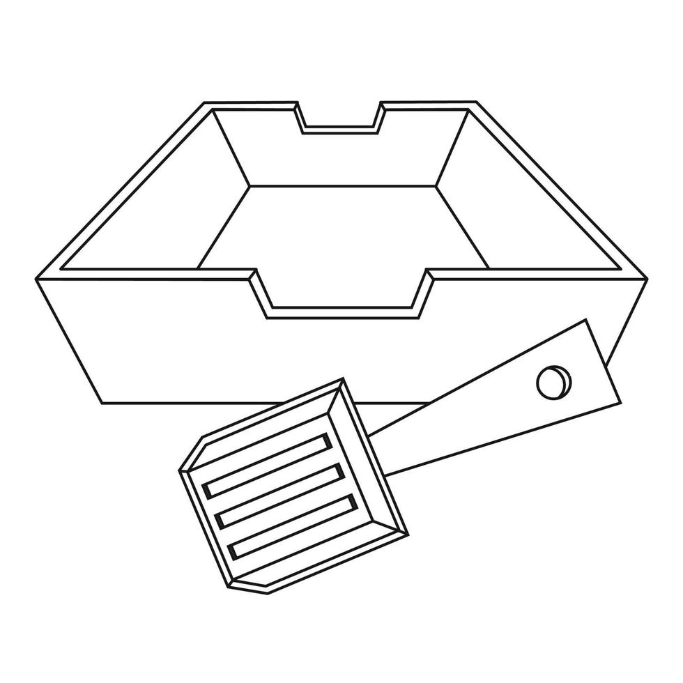 A set of elements for animals, cats, dogs, a cat  litter, toilet, a shovel for cleaning. vector