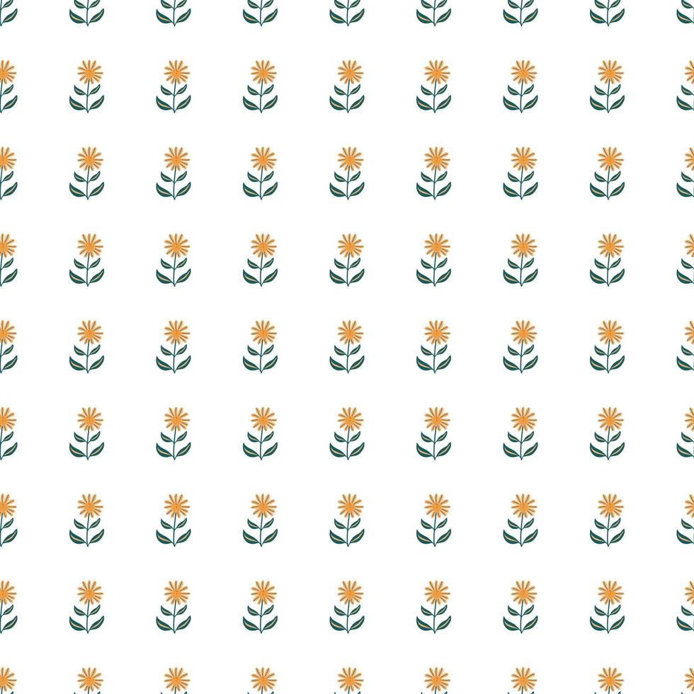 Simple flower seamless pattern. Elegant botanical background. Abstract floral wallpaper. vector