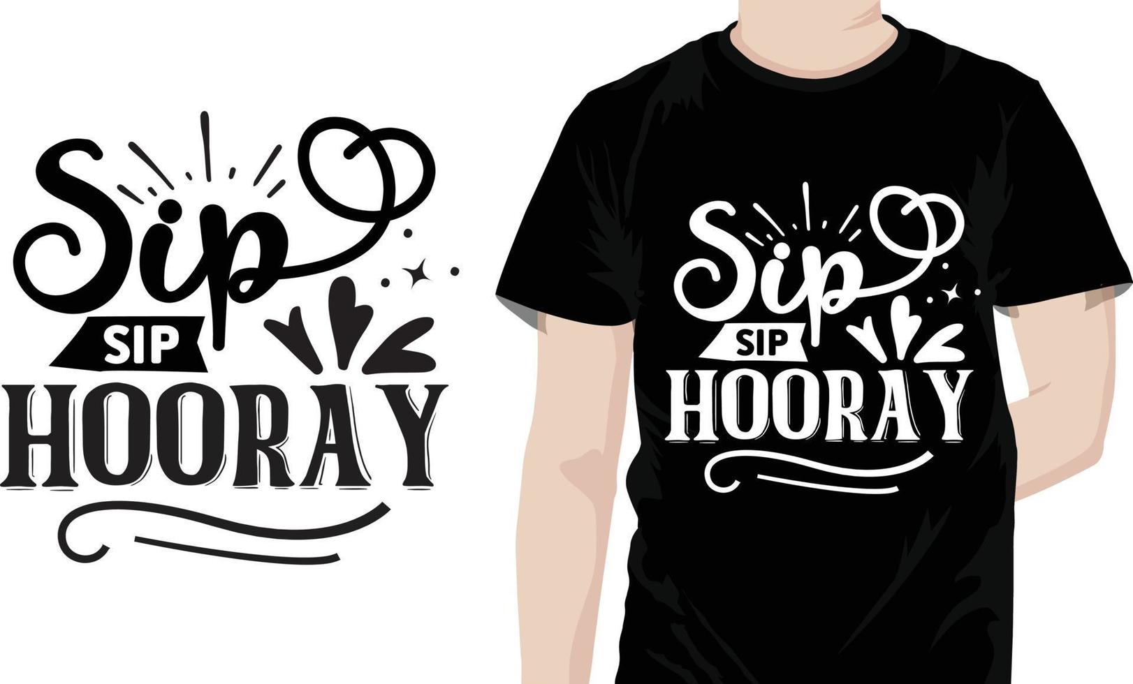 Sip sip hooray Wedding Quotes Design vector