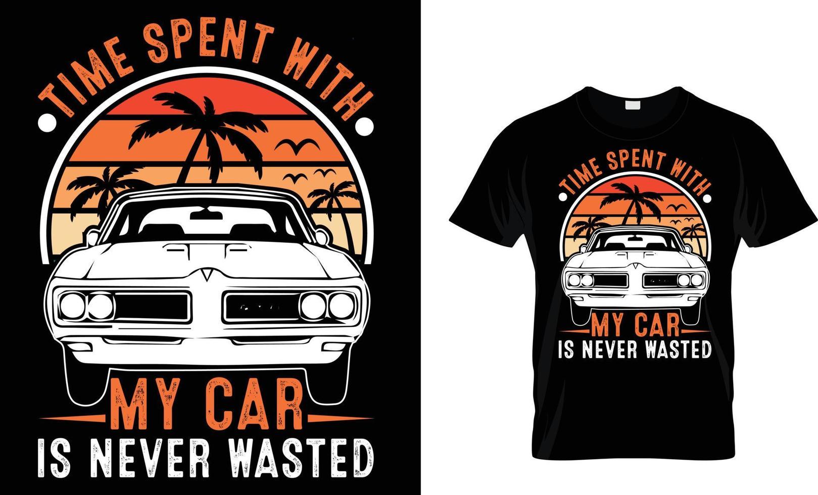 Car, classic, vector T-Shirt design