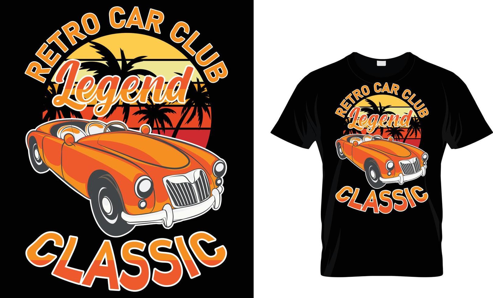 Car, classic, vector T-Shirt design