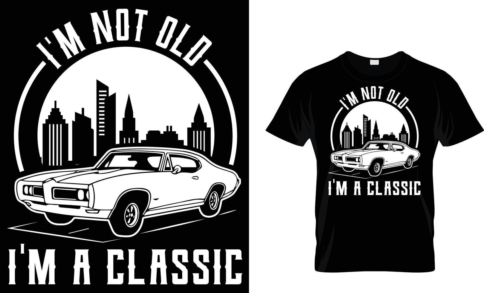 Car, classic, vector T-Shirt design