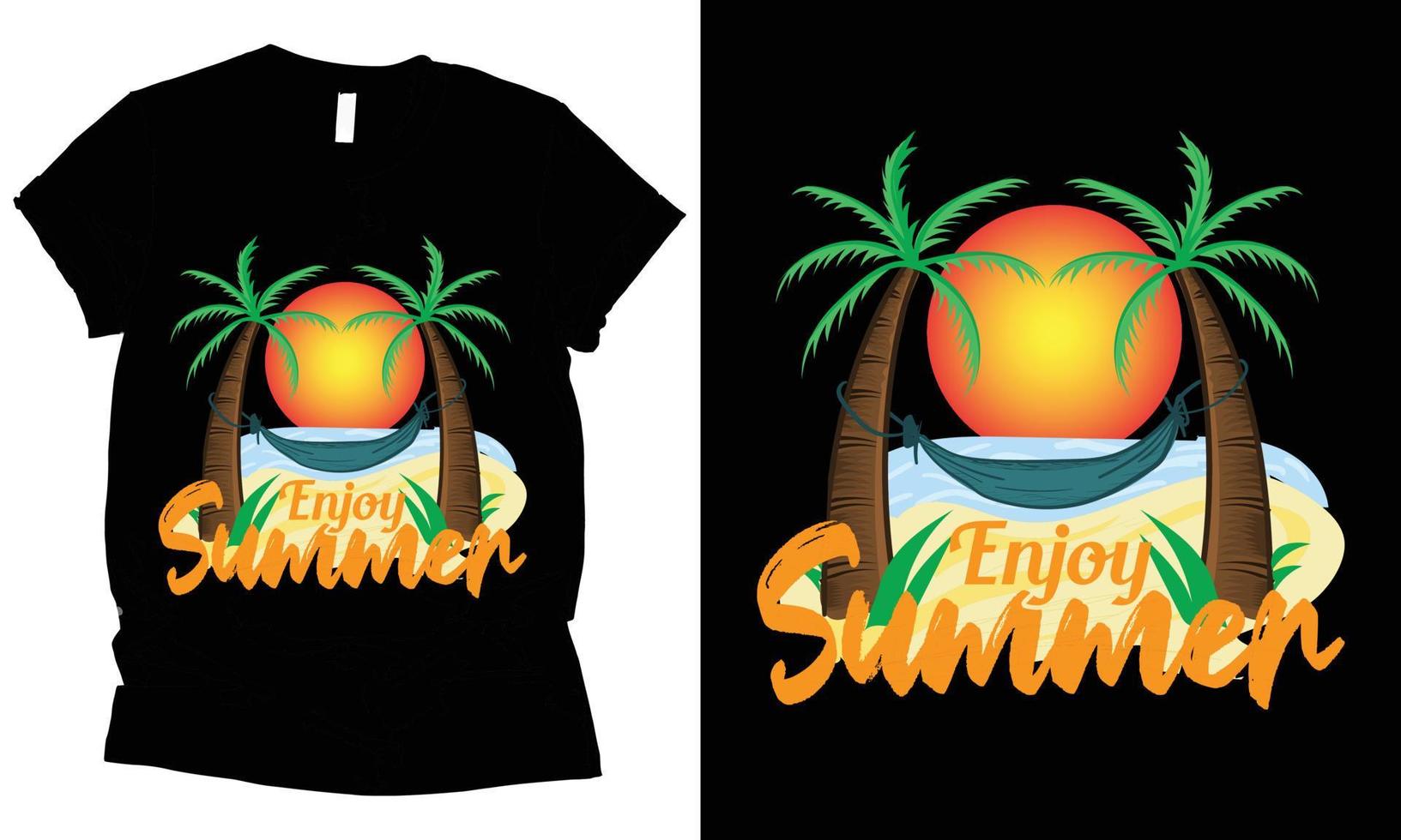 disfrutar verano camiseta diseño. vector