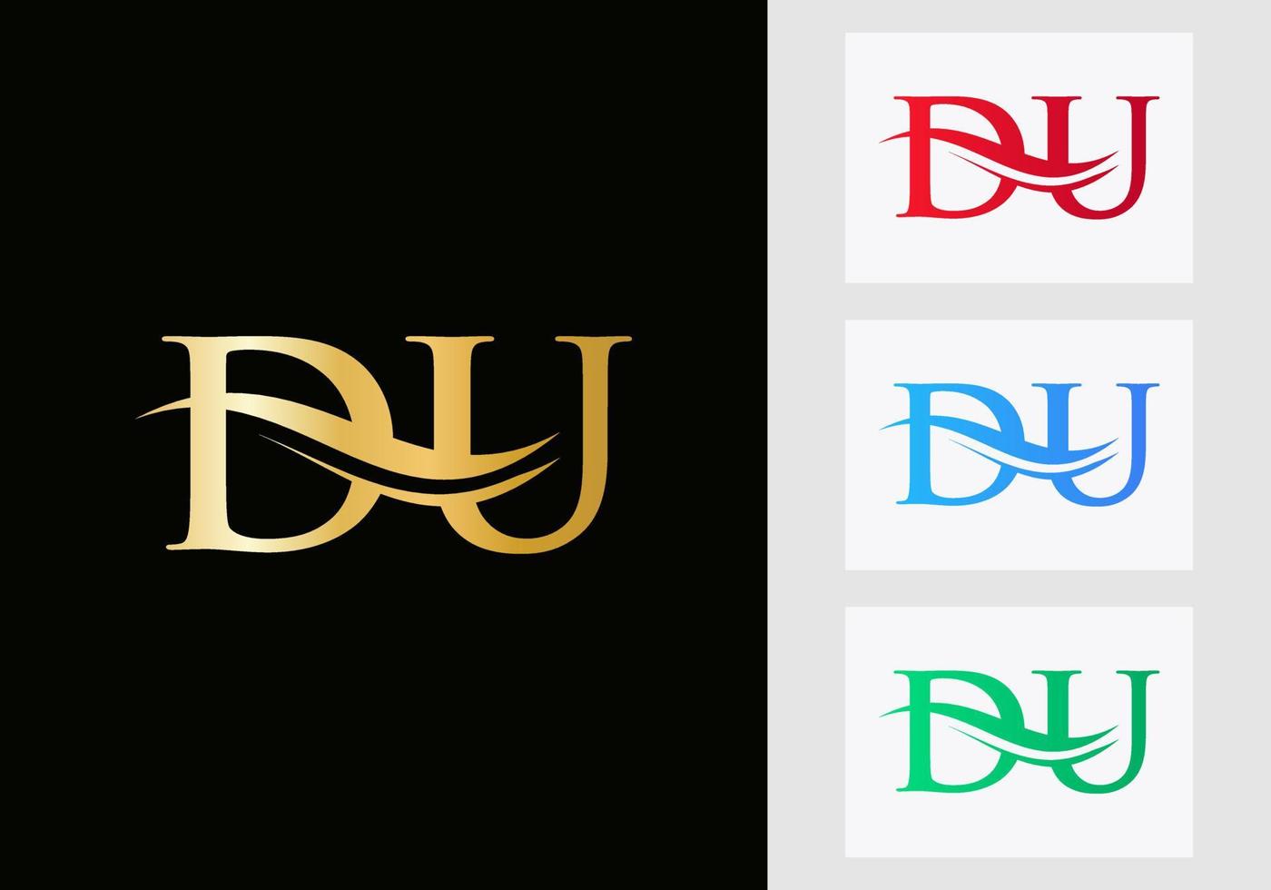 Initial Monogram Letter DU Logo Design. DU Logotype Template vector