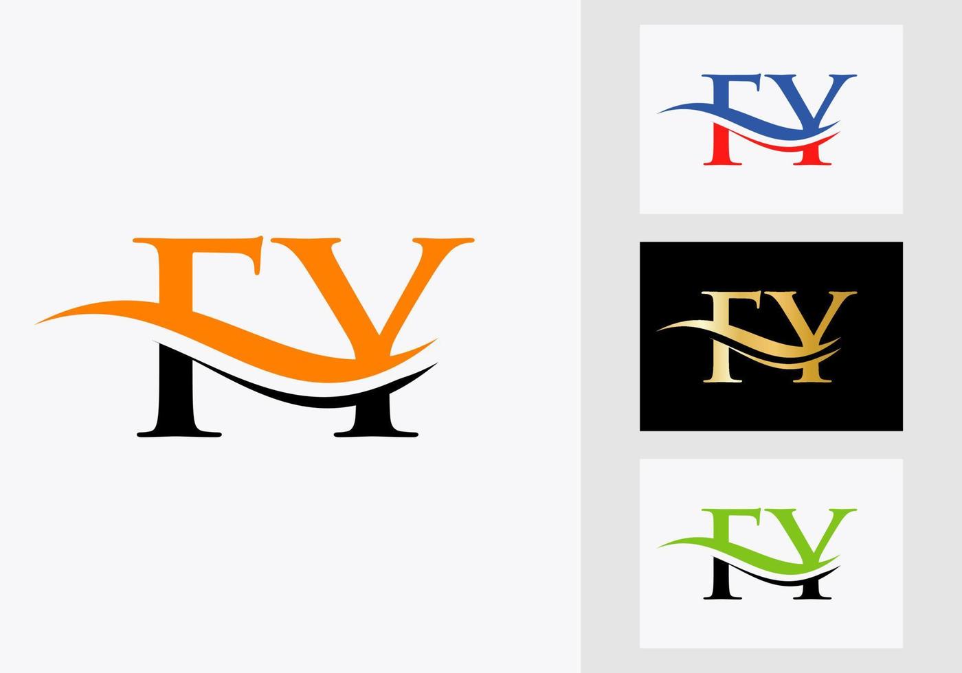 Initial Monogram Letter FY Logo Design. FY Logotype Template vector
