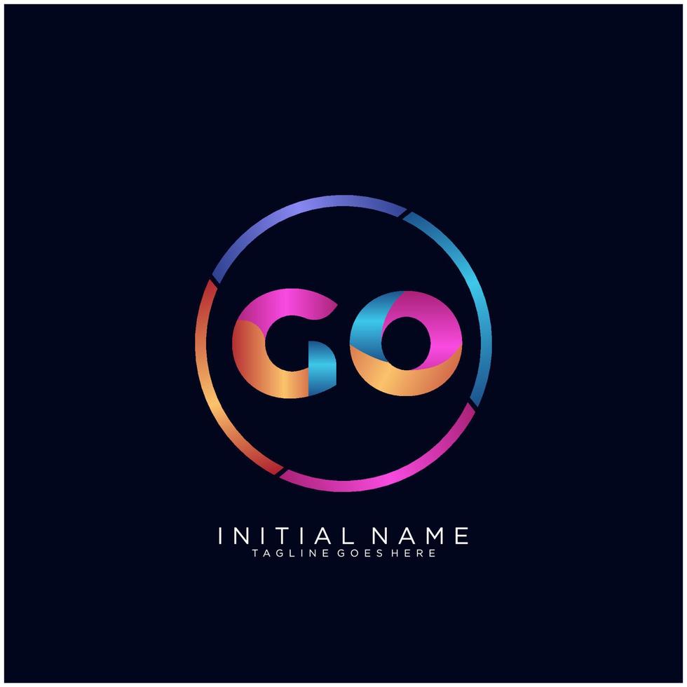 Letter GO colorfull logo premium elegant template vector