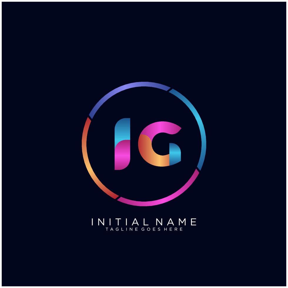 Letter IG colorfull logo premium elegant template vector