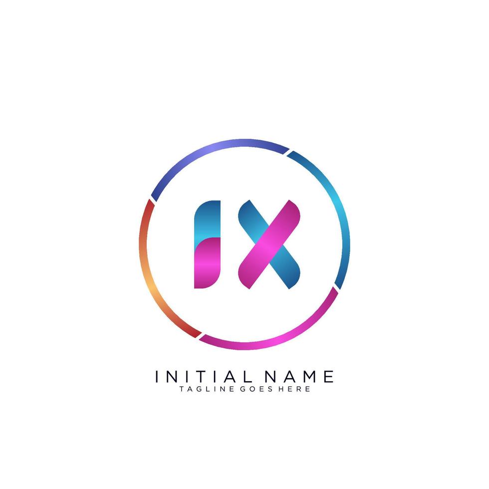 Letter IX colorfull logo premium elegant template vector