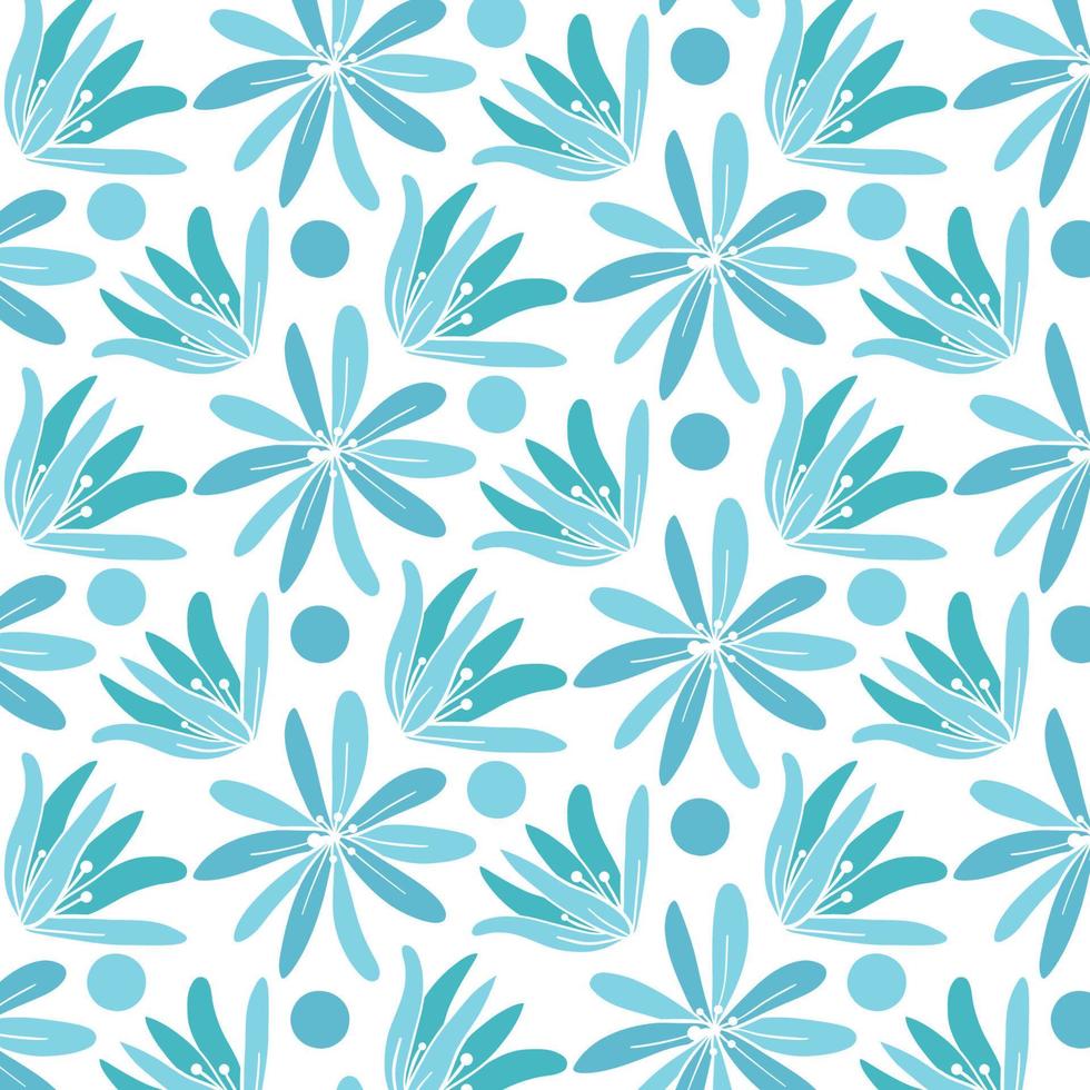 Seamless floral pattern. Cute retro textures. Flowers and dots for fabric, paper, packaging design. vector