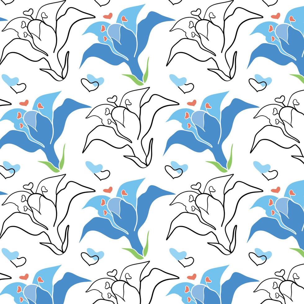 Seamless floral pattern. Cute retro textures. Flowers and dots for fabric, paper, packaging design. vector