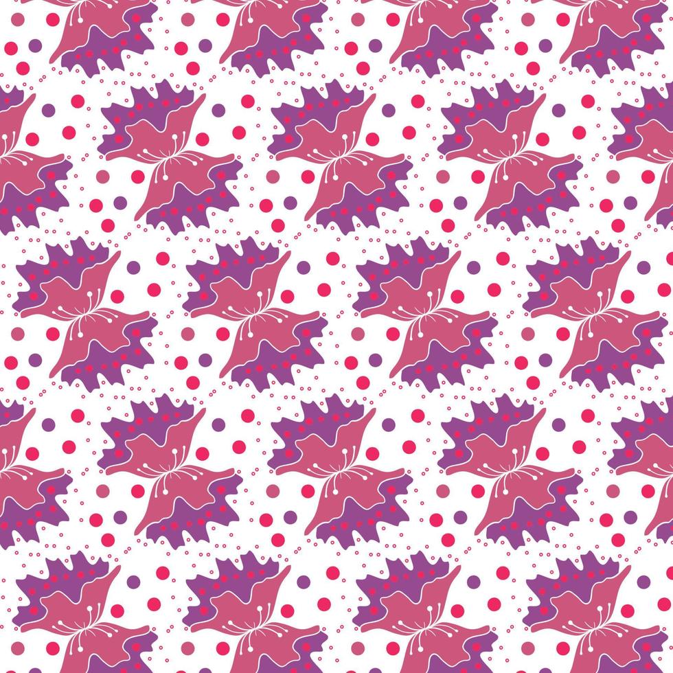 Seamless floral pattern. Cute retro textures. Flowers and dots for fabric, paper, packaging design. vector