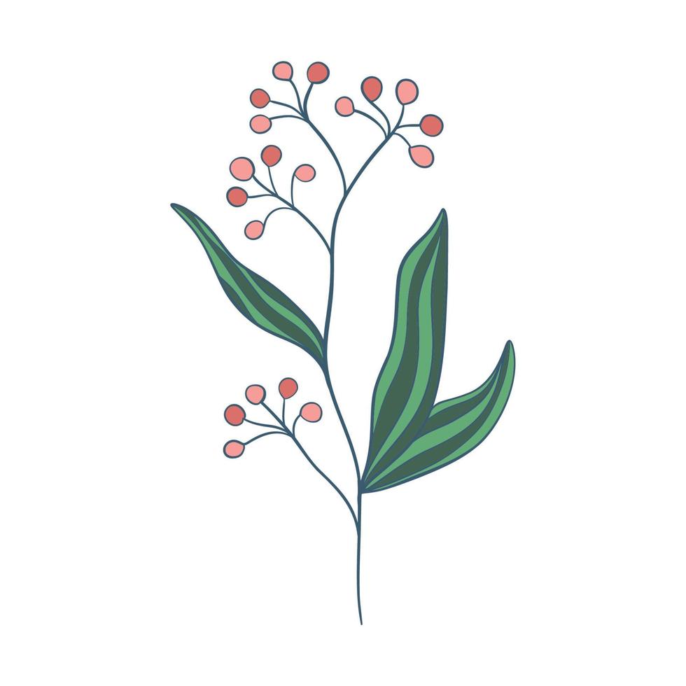 salvaje flor. floral herbario plantas con azul flores delicado campo y prado flores silvestres y hierbas. botánico plano vector ilustración de delicado verano flora aislado en blanco antecedentes