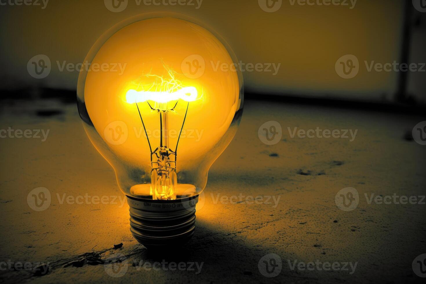 Yellow light bulb. photo