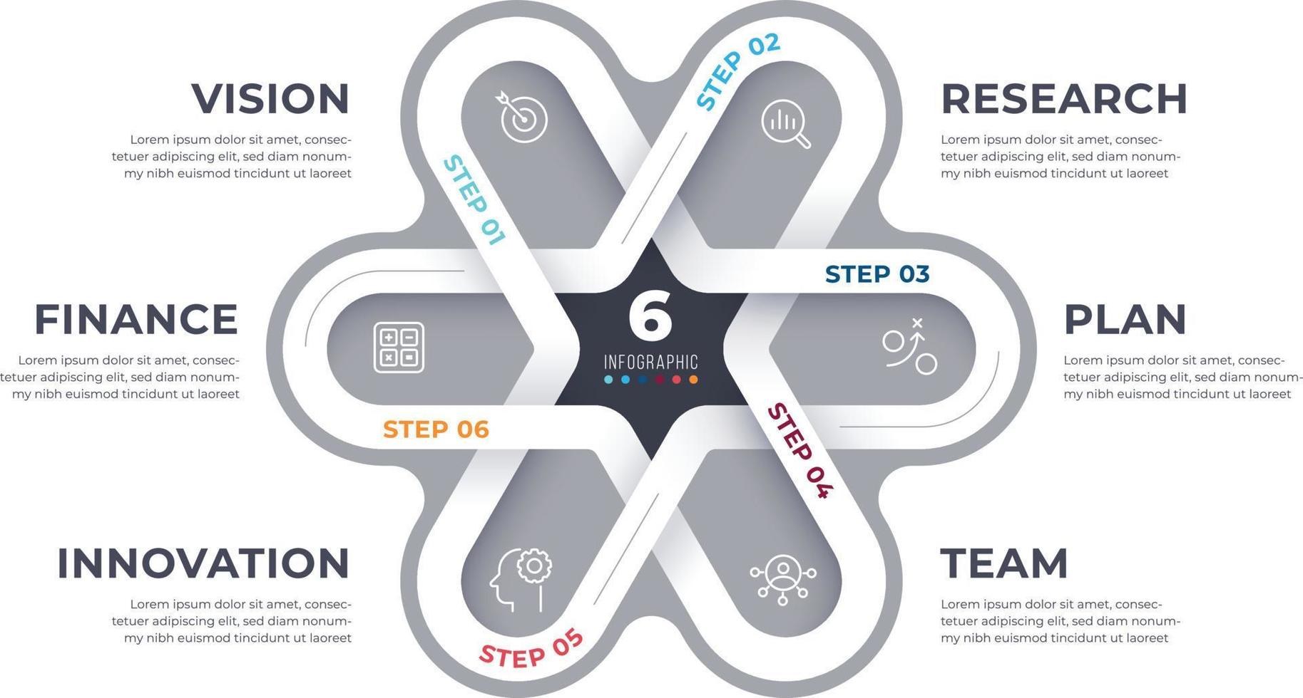 Business data visualization. Process chart. Abstract elements of graph, Parts or Processes. Business presentation. vector