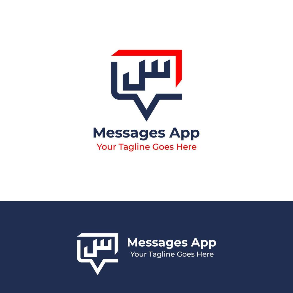 Messaging App Logo Design with Arabic line style Graphic Vector