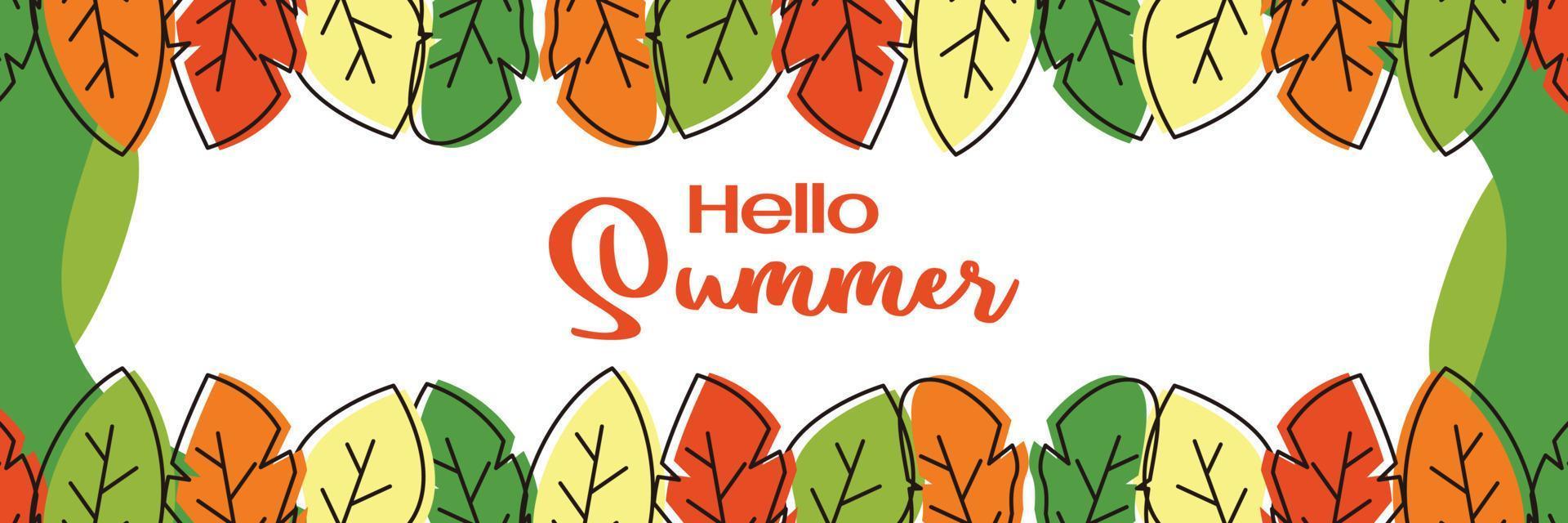 summer background, trendy design with leaf ornament. Template for banner, web, greeting card, presentation. vector