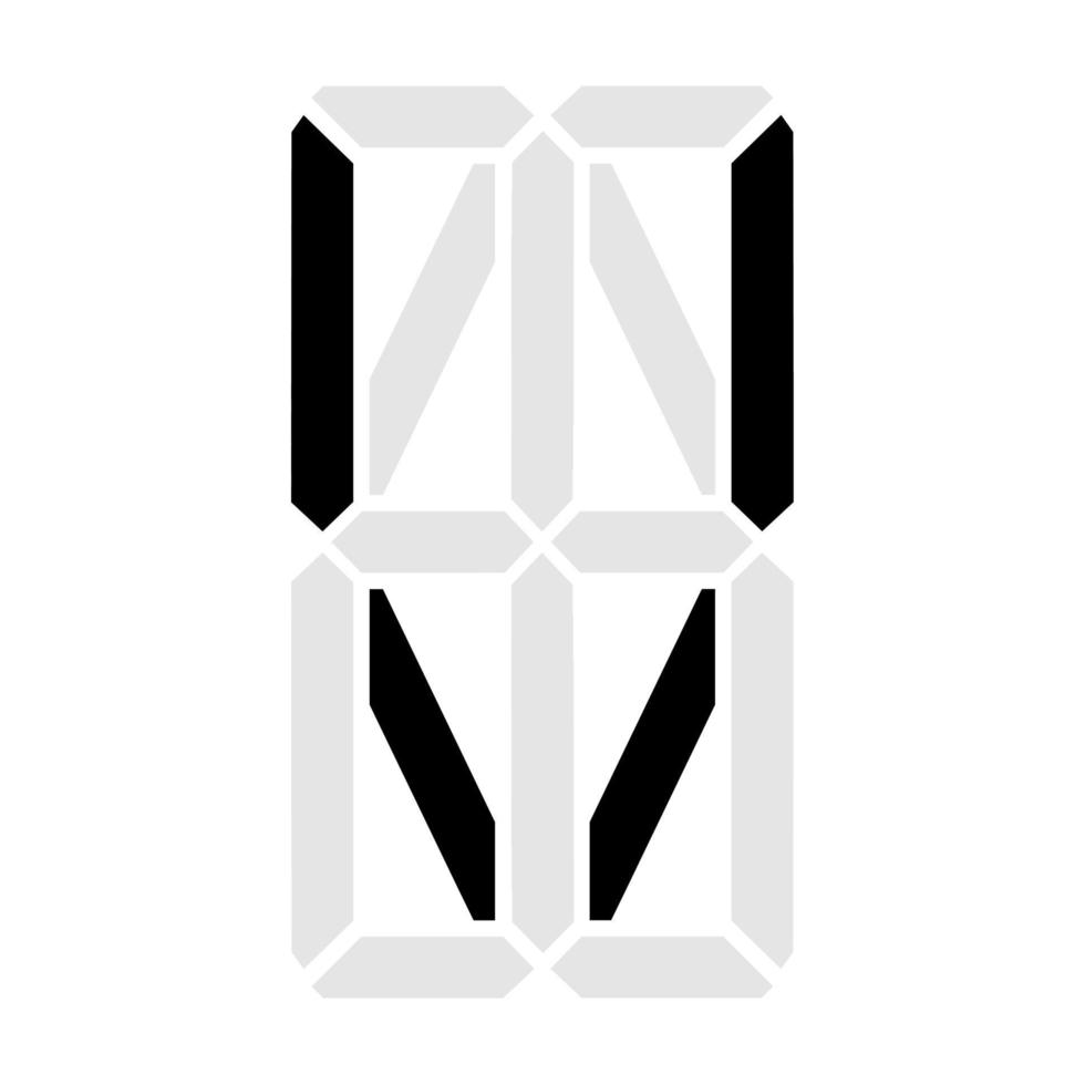 Ilustración simple de letra o símbolo digital figura electrónica de la letra v vector