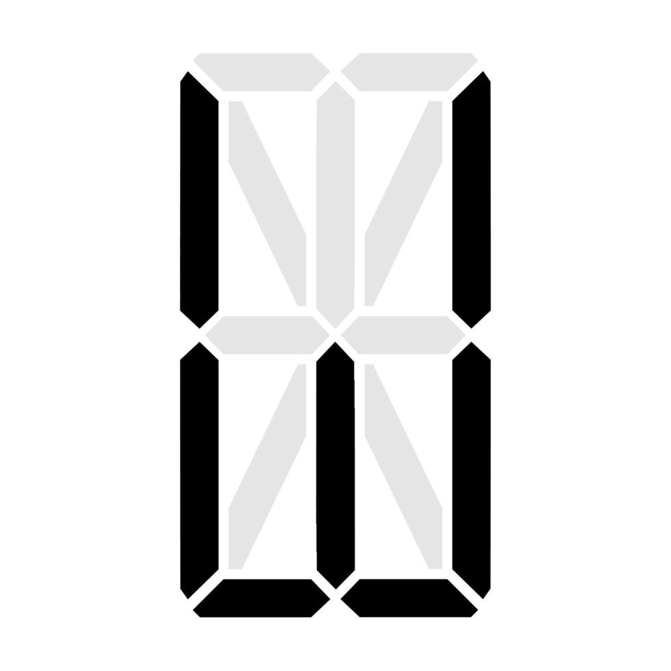 Ilustración simple de letra digital o símbolo figura electrónica de la letra w vector