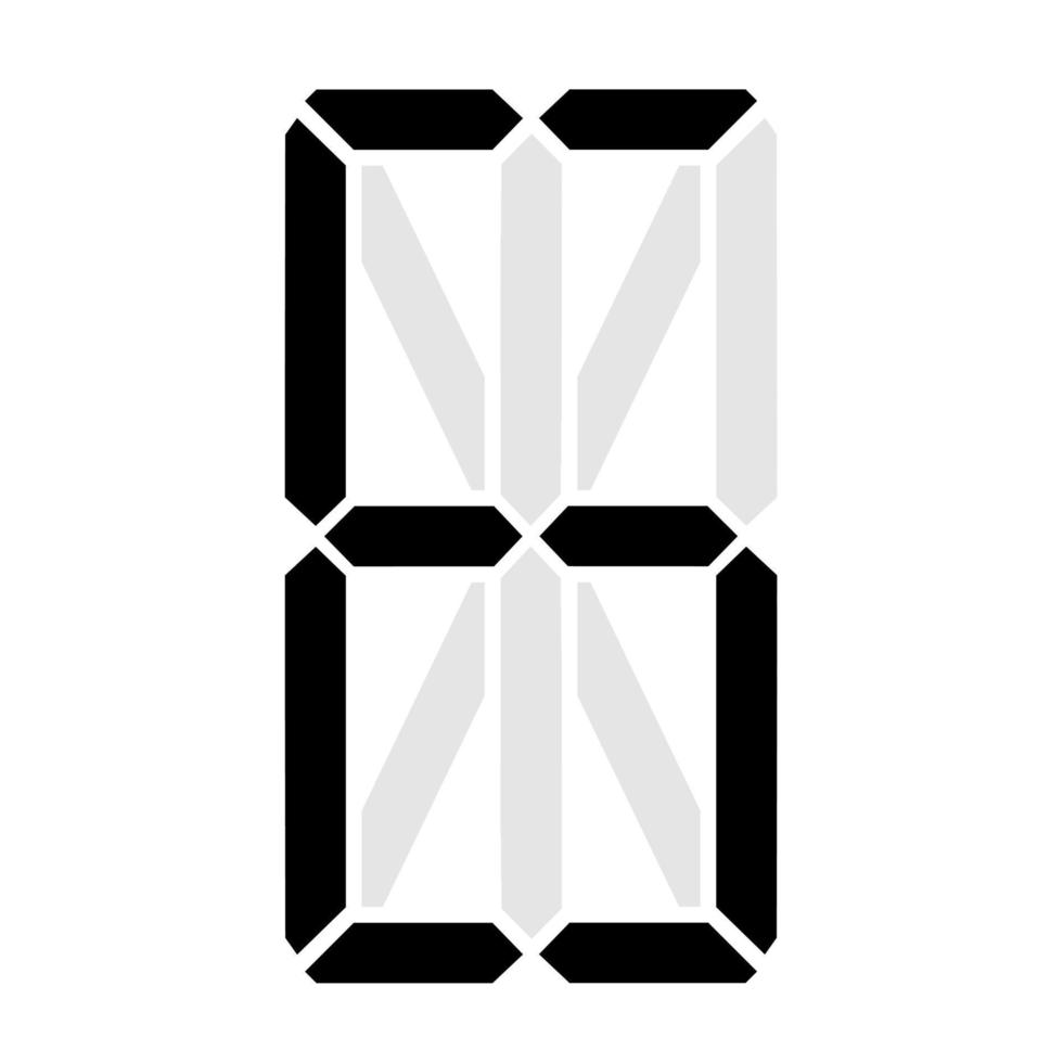 Simple illustration of digital number. Electronic figure of number six vector