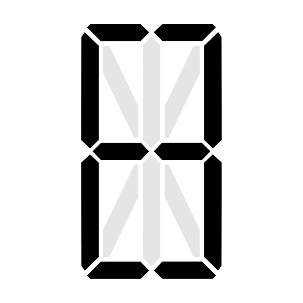 Simple illustration of digital number. Electronic figure of number eight vector