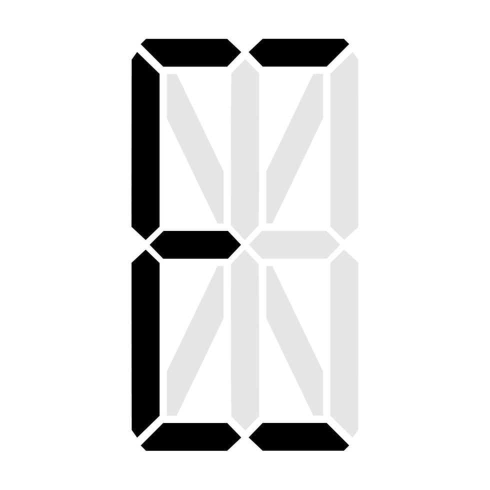 Ilustración simple de letra digital o símbolo figura electrónica de la letra e vector