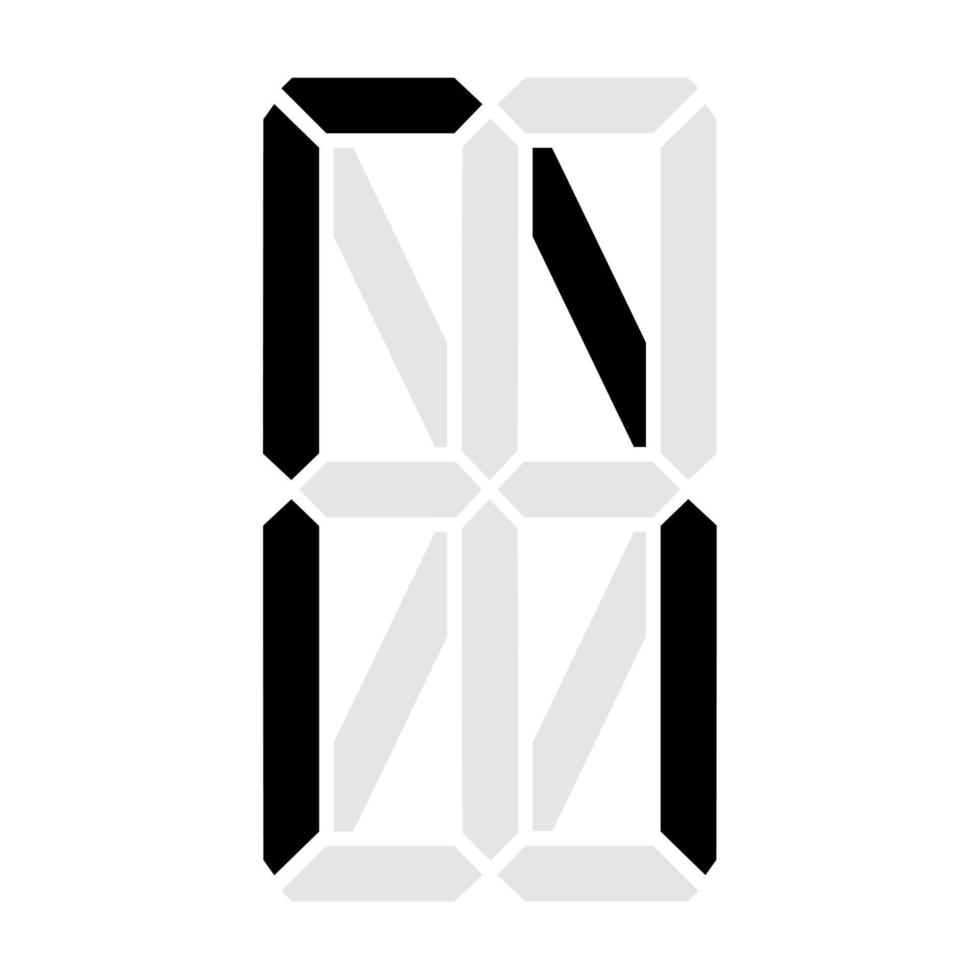Simple illustration of digital letter or symbol Electronic figure of letter N vector