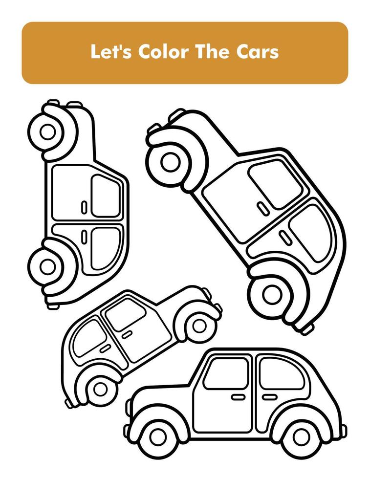 Cars Coloring Book Page In Letter Page Size Children Coloring Worksheet Premium Vector Element