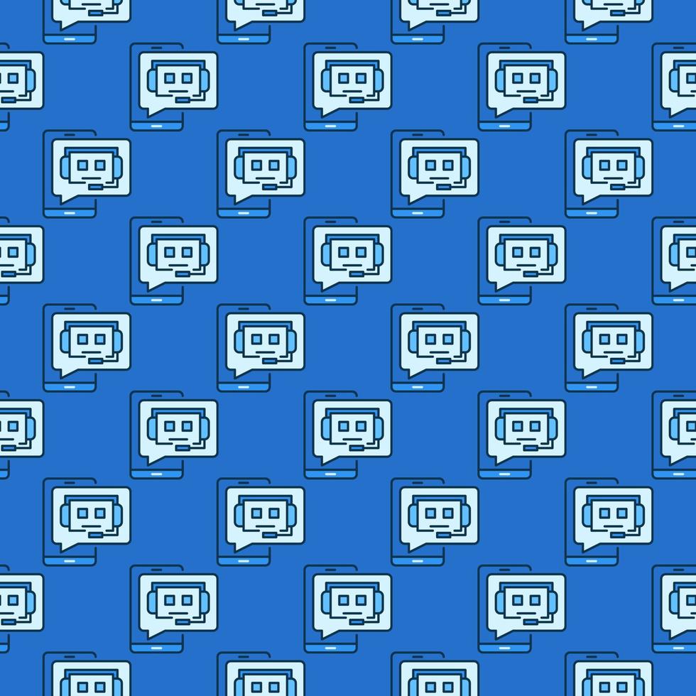 Chatbot and Mobile Smartphone Speech Bubble colored seamless pattern vector
