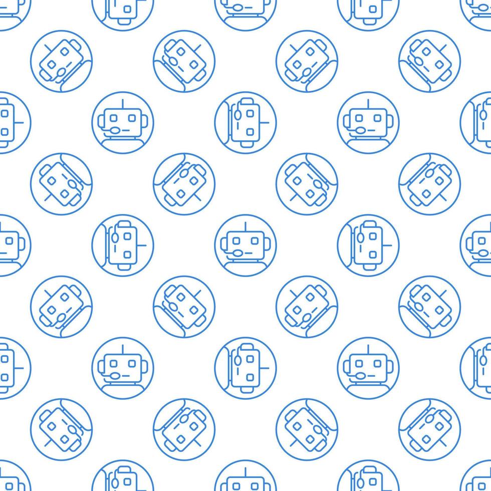 chatbot robot circulo vector concepto línea sin costura modelo