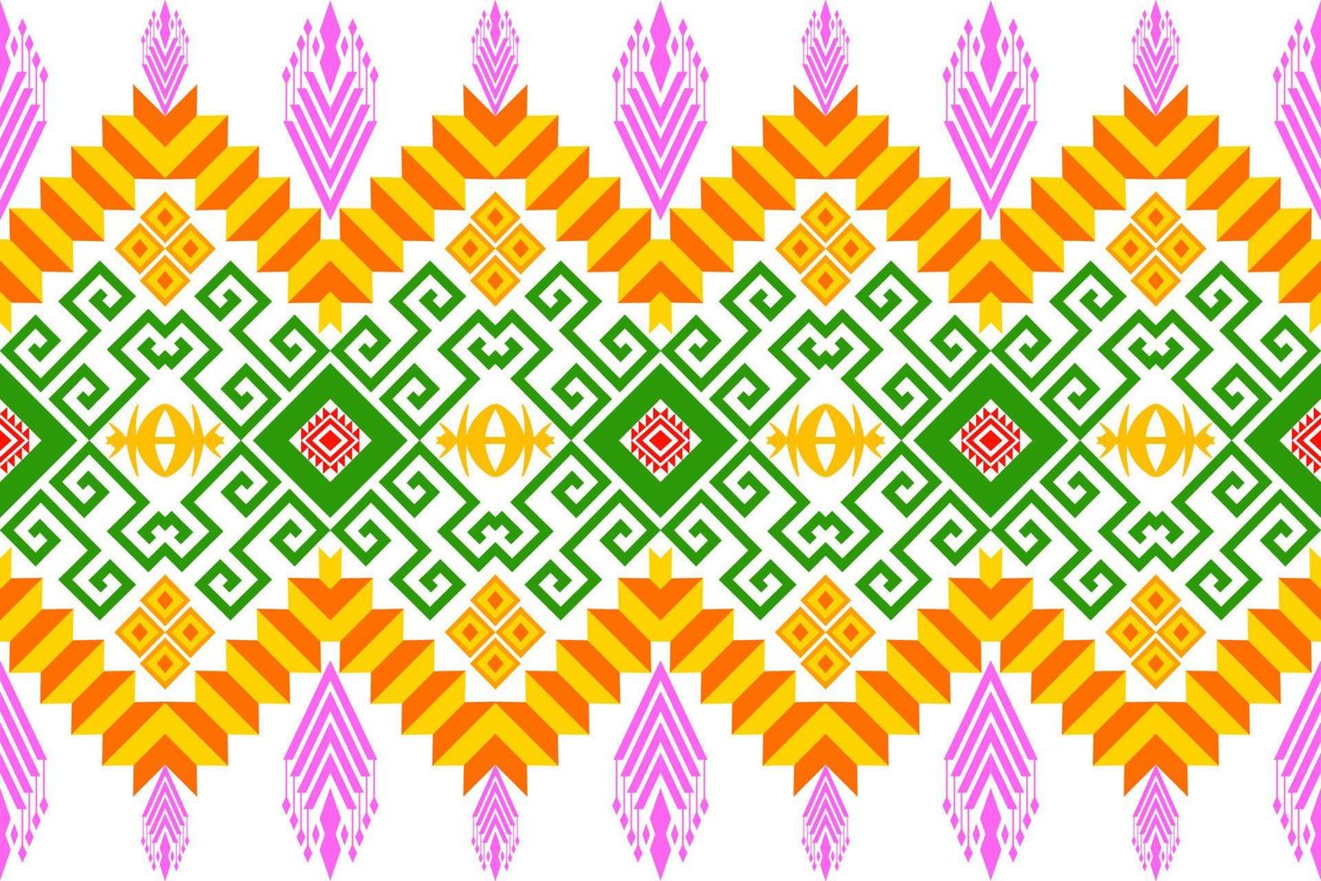 patrón de arte tradicional oriental étnico geométrico. estilo de bordado tribal de figura. diseño para antecedentes étnicos, papel tapiz, ropa, envoltura, tela, elemento, sarong, ilustración vectorial vector