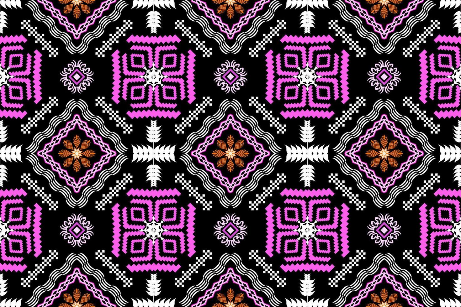 patrón de arte tradicional oriental étnico geométrico. estilo de bordado tribal de figura. diseño para antecedentes étnicos, papel tapiz, ropa, envoltura, tela, elemento, sarong, ilustración vectorial vector