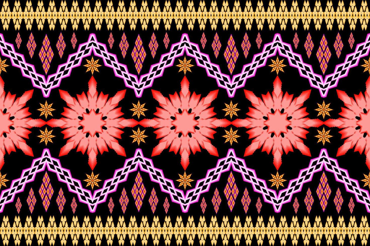 patrón de arte tradicional oriental étnico geométrico. estilo de bordado tribal de figura. diseño para antecedentes étnicos, papel tapiz, ropa, envoltura, tela, elemento, sarong, ilustración vectorial vector