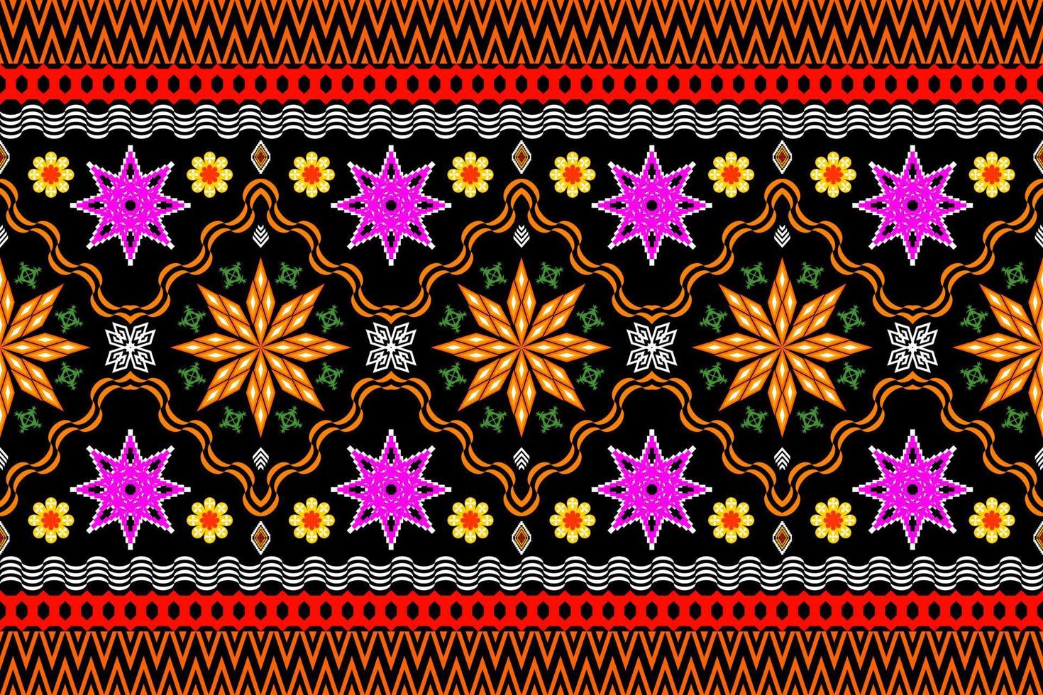 patrón de arte tradicional oriental étnico geométrico. estilo de bordado tribal de figura. diseño para antecedentes étnicos, papel tapiz, ropa, envoltura, tela, elemento, sarong, ilustración vectorial vector