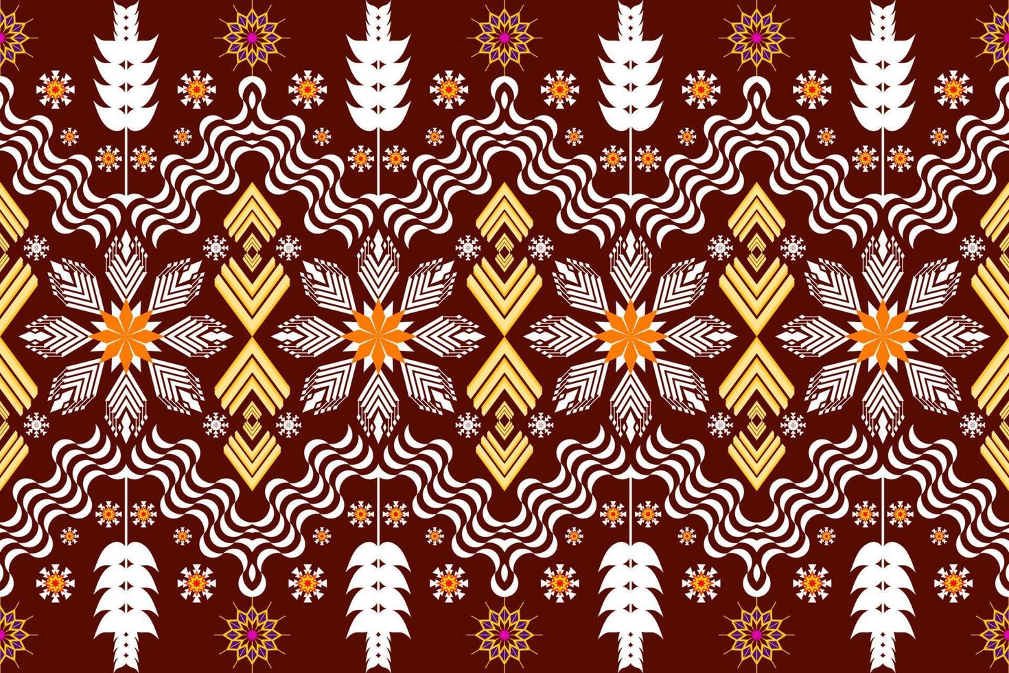 patrón de arte tradicional oriental étnico geométrico. estilo de bordado tribal de figura. diseño para antecedentes étnicos, papel tapiz, ropa, envoltura, tela, elemento, sarong, ilustración vectorial vector